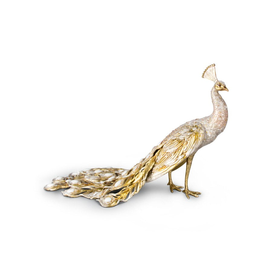 Golden Peacock Figurine