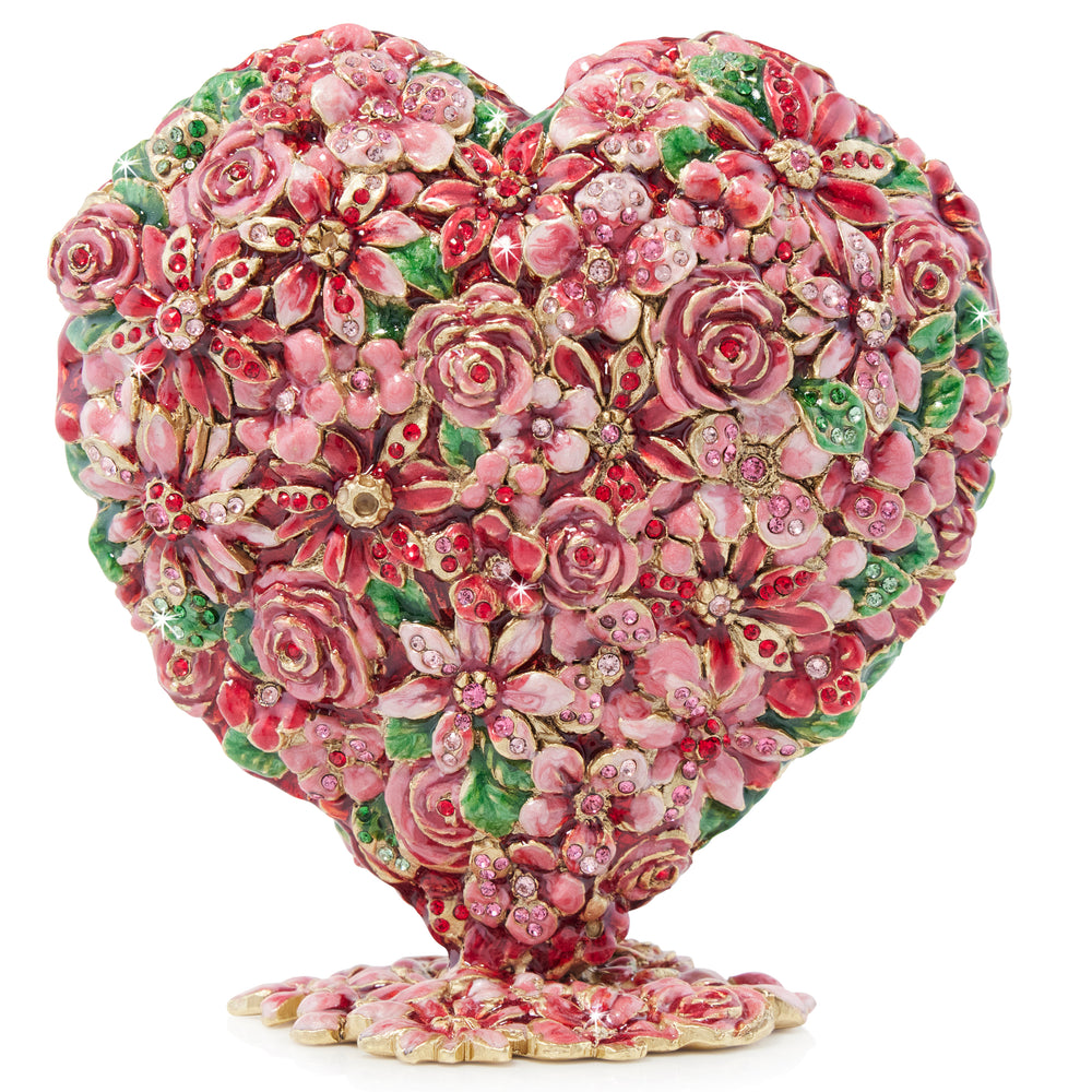 Pink Floral Heart Figurine
