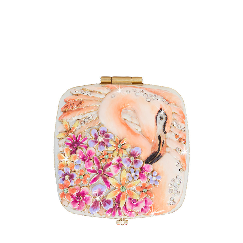 Lily Floral Flamingo Compact – Jay Strongwater