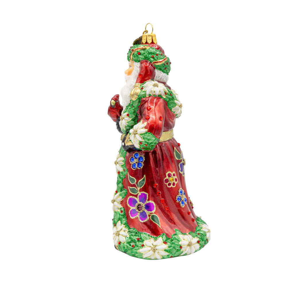 Floral Santa Ornament