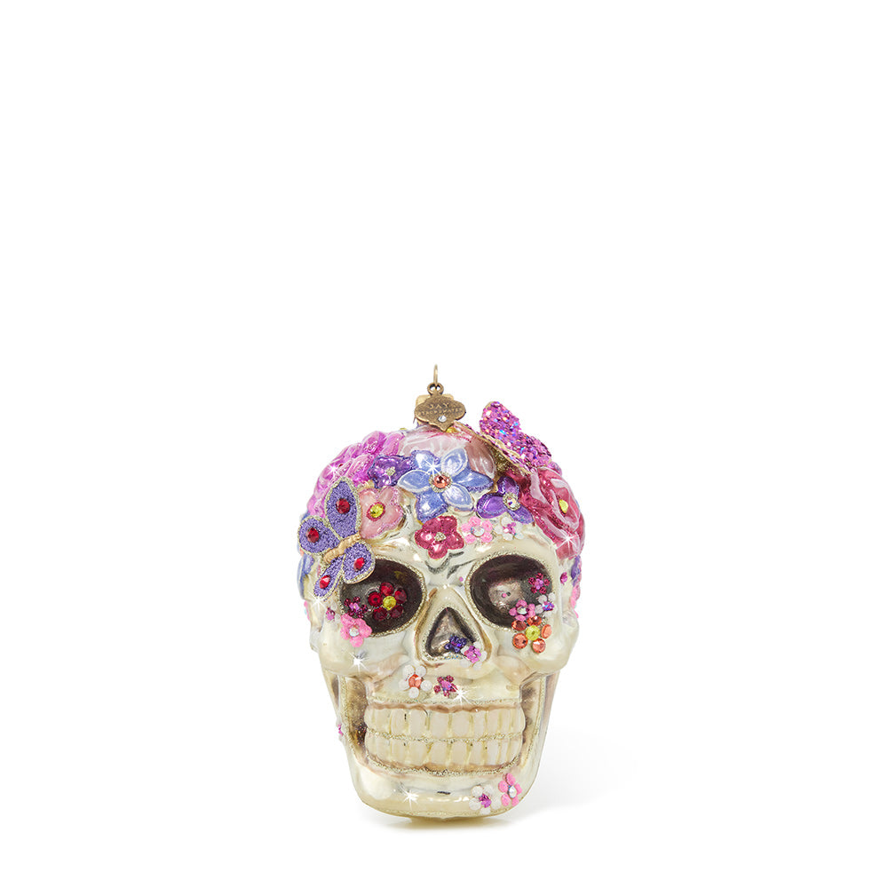 Floral Skull Glass Ornament – Jay Strongwater