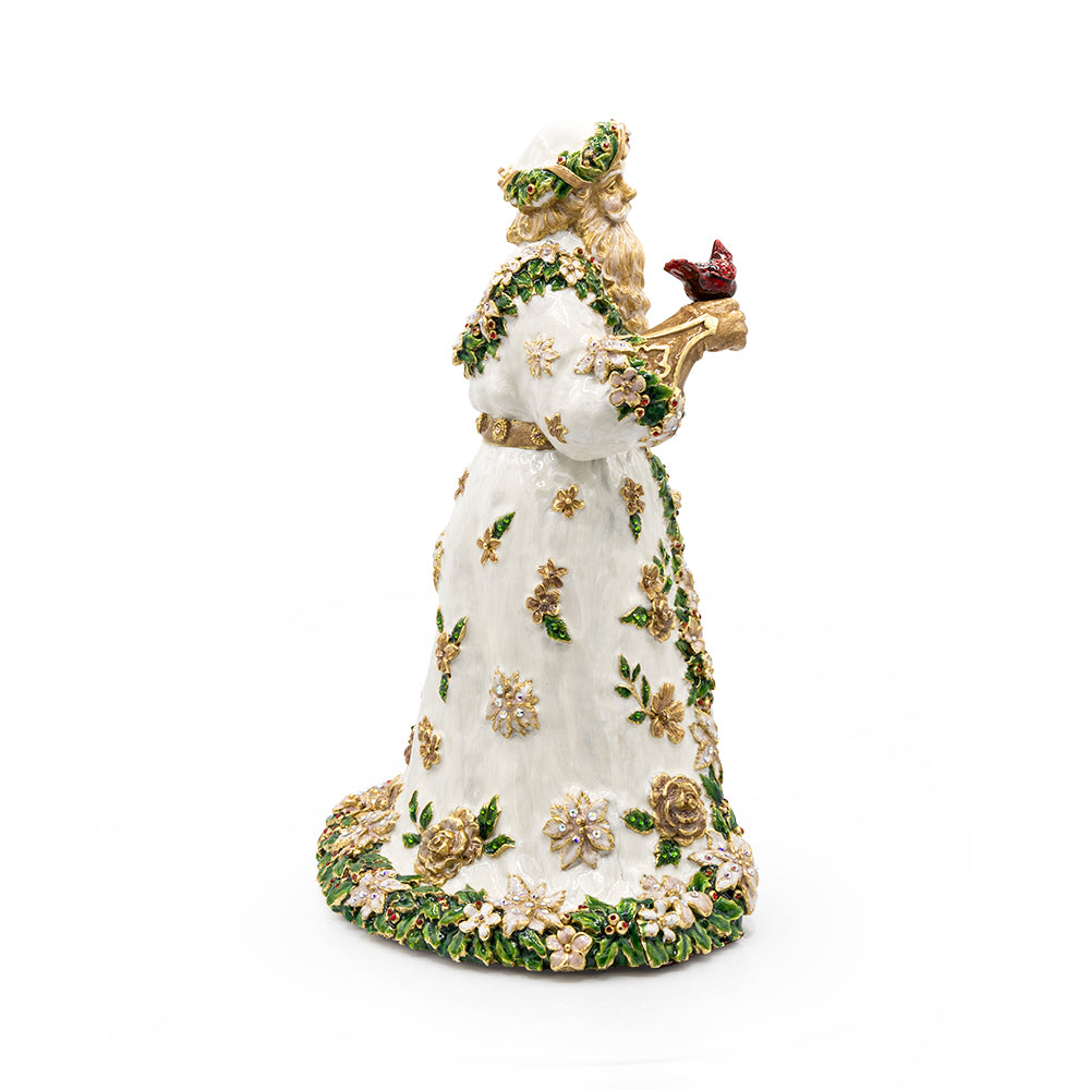 Floral Santa Claus Statue - Golden