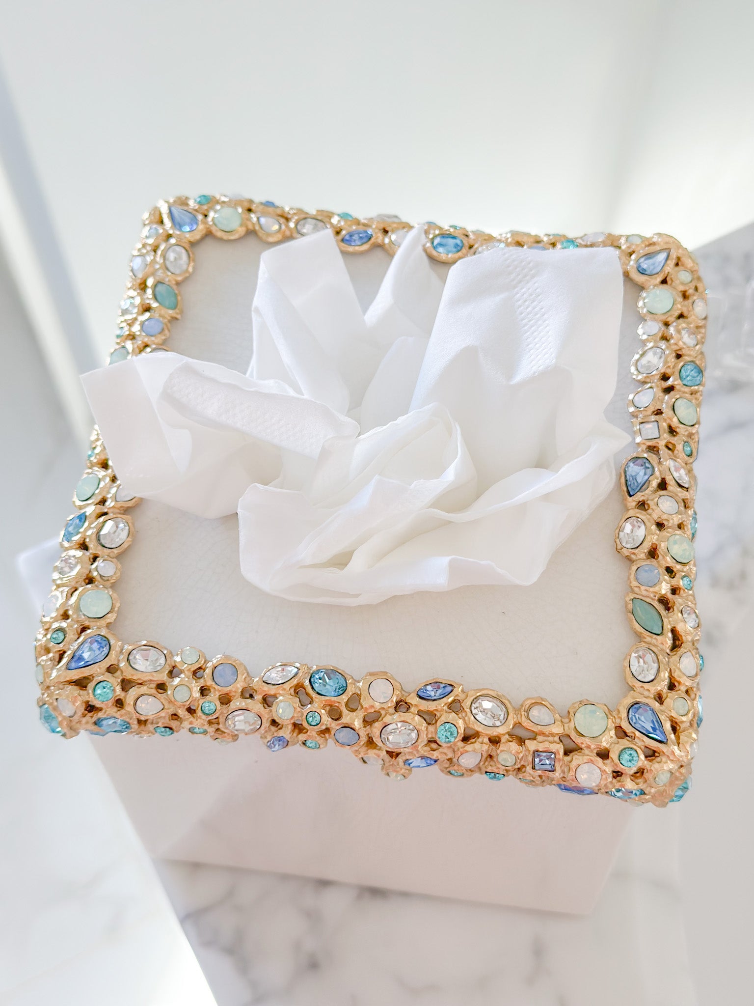 Emerson Bejeweled Tissue Box - Oceana