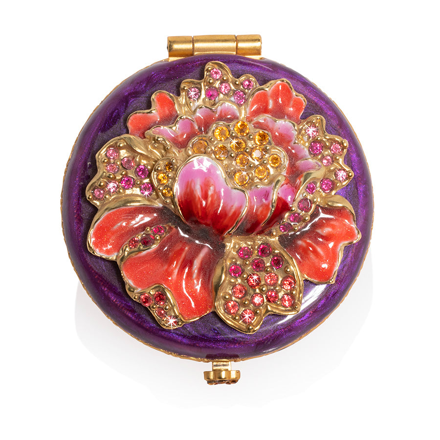 Angela Floral Round Compact