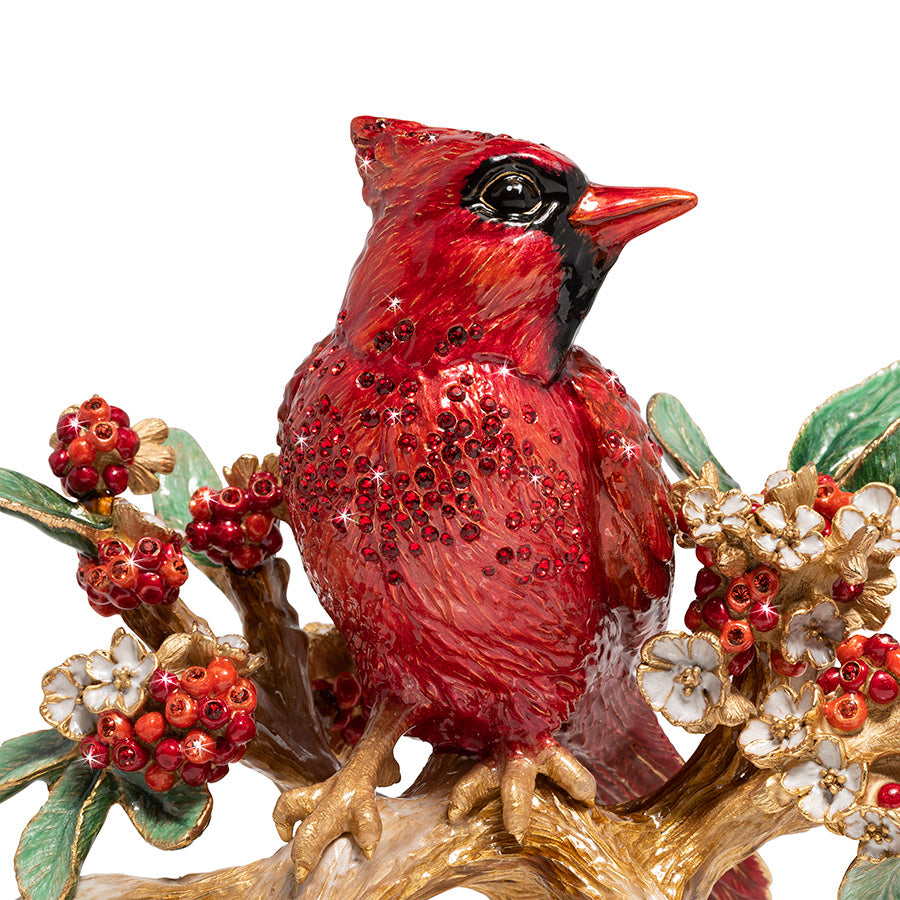 Jay Strongwater Red Cardinal On Branch Figurine.