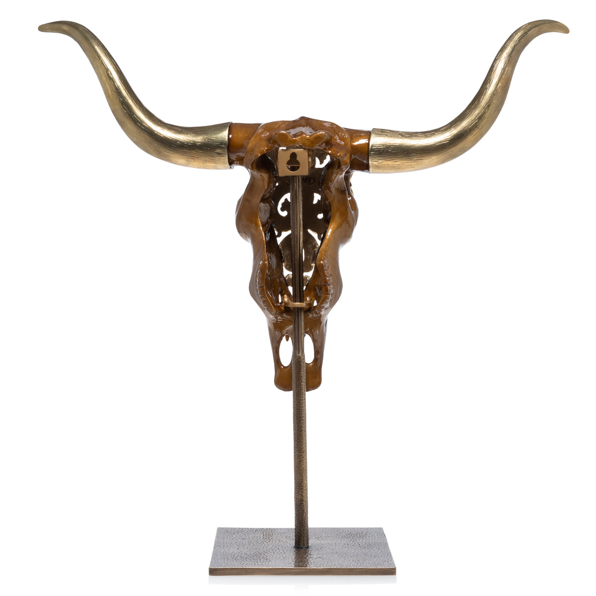 Jay Strongwater Keeffe Cow Skull Objet with Stand