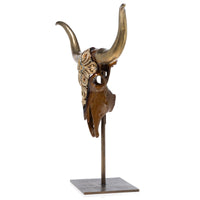 Jay Strongwater Keeffe Cow Skull Objet with Stand.