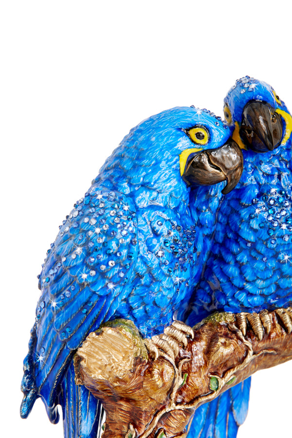 Jay Strongwater Julie & Blaze Macaws On Branch Figurine.