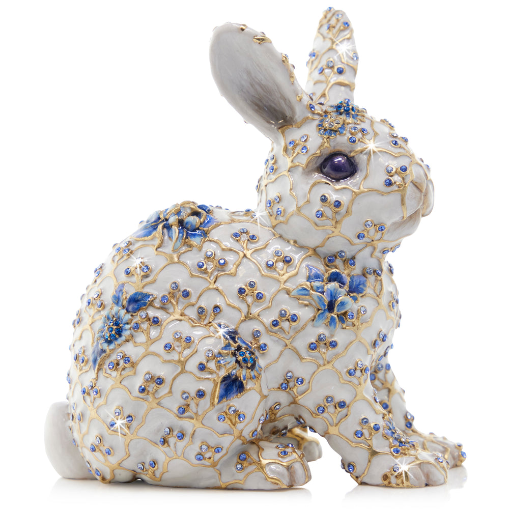 White and Blue Rabbit Figurine