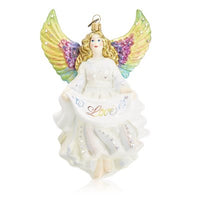 Jay Strongwater Love Angel Glass Ornament.