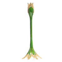 Jay Strongwater Ambrosius Tulip Tall Green Candle Stick Holder.