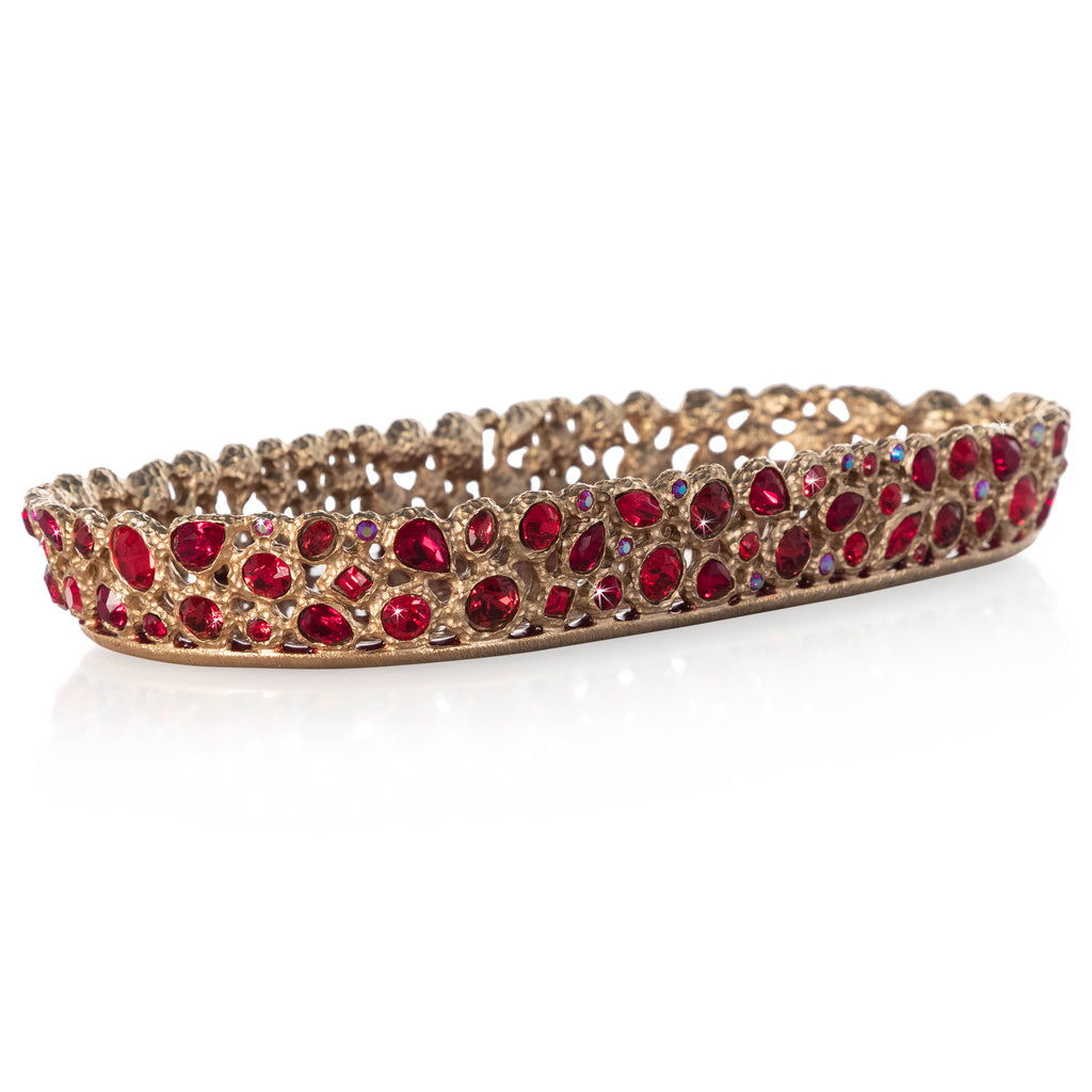Jay Strongwater Julius Bejeweled Tray - Ruby.