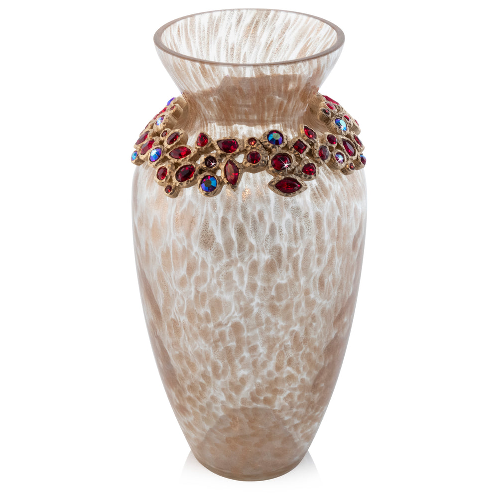 Vase - Red Bejeweled - Table Decor
