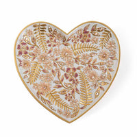 Jay Strongwater Aria Floral Heart Trinket Tray Pink.