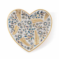 Jay Strongwater Aria Floral Heart Trinket Tray Blue.