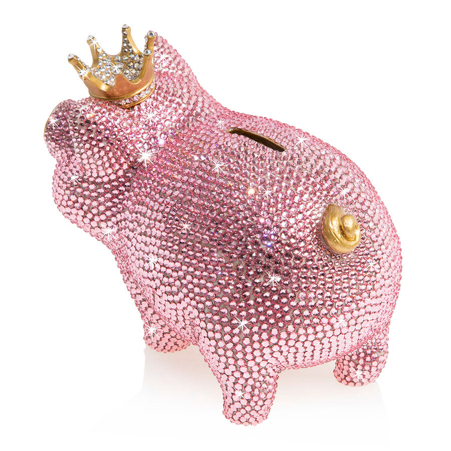 Jay Strongwater Gatsby Pavé Piggy Bank With Crown.