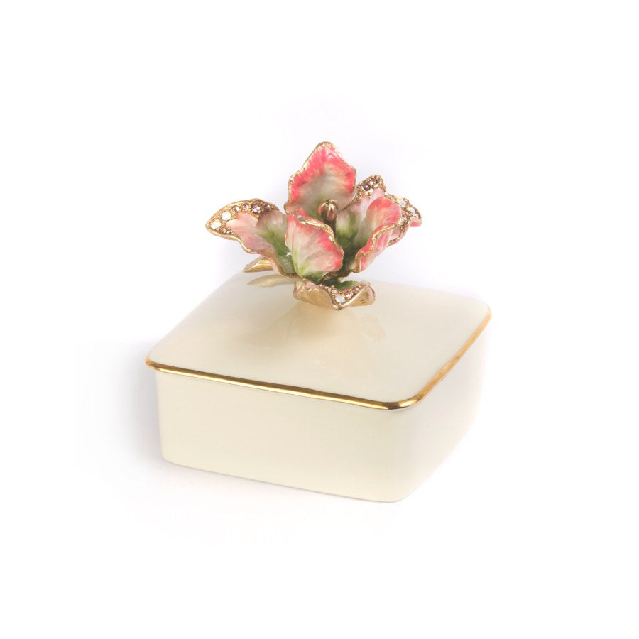 Jay Strongwater Lainey Tulip Porcelain Box.