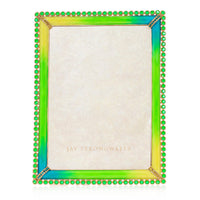 Jay Strongwater Lucas Stone Edge 5" x 7" Frame - Electric Green.