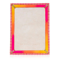 Jay Strongwater Lucas Stone Edge 5" x 7" Frame - Electric Pink.