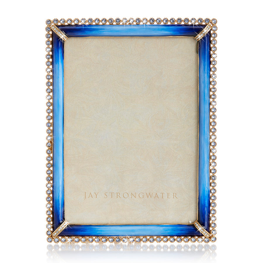 Jay Strongwater Lucas Stone Edge 5" x 7" Frame - Lapis.