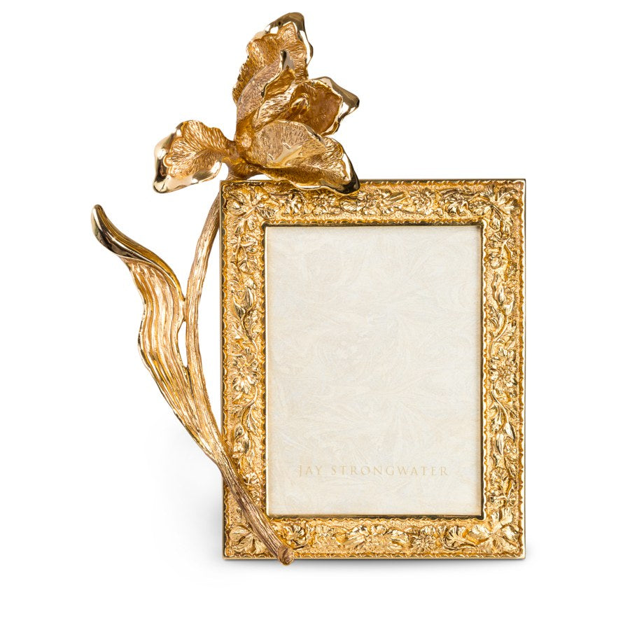 Jay Strongwater Claudia Tulip 3"x4" Frame - Gold.