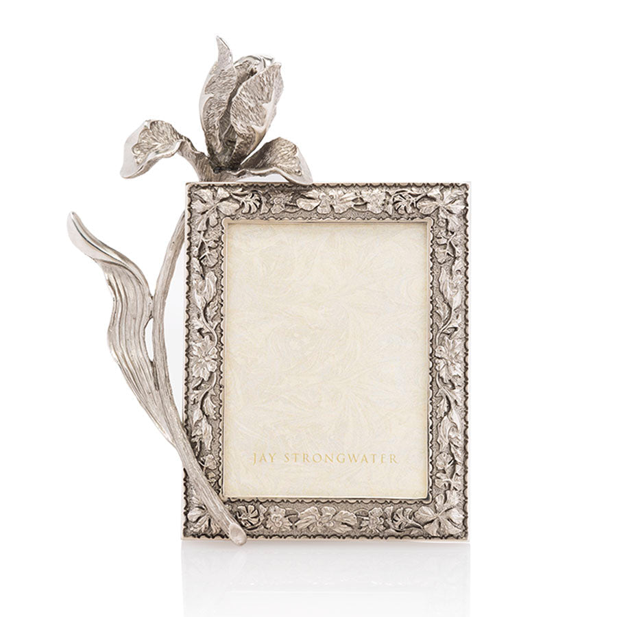 Jay Strongwater Claudia Tulip 3" x 4" Frame - Silver.