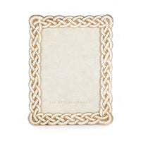 Jay Strongwater Mika Braided 5" x 7" Frame - Golden.