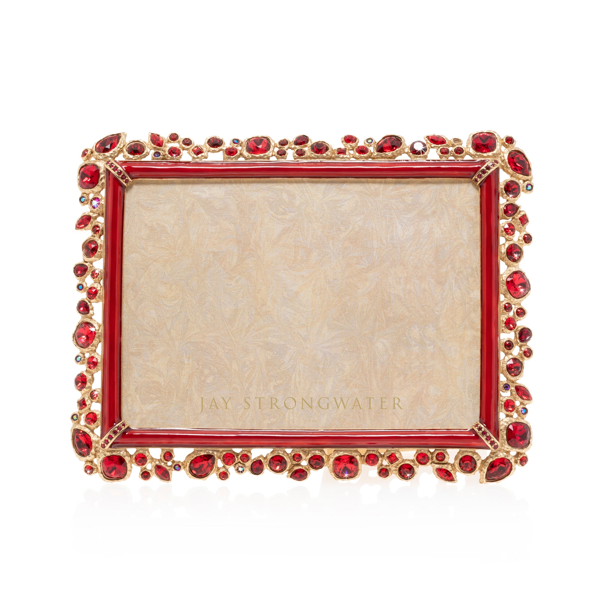 Jay Strongwater Leslie Bejeweled 5" x 7" Frame - Ruby.