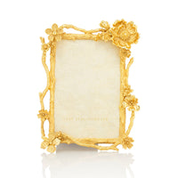 Jay Strongwater Breanna Floral Branch 4" x 6" Frame - Gold.