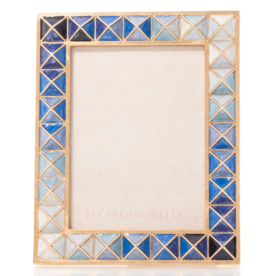 Jay Strongwater Abaculus Pyramid 3" x 4" Frame - Delft Garden.