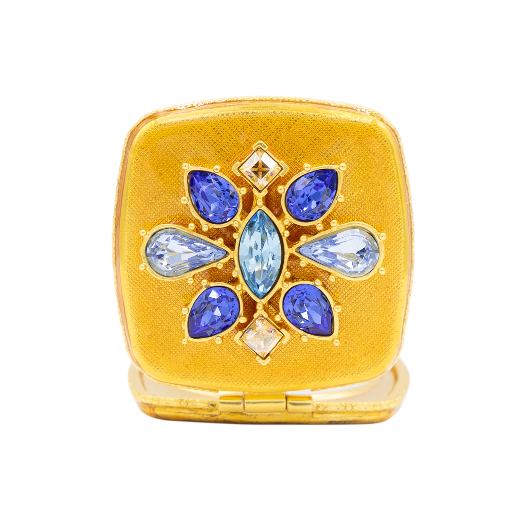 Luella 2” Square Jeweled Compact – Delft Garden