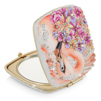 Floral Flamingo Mirror Compact 