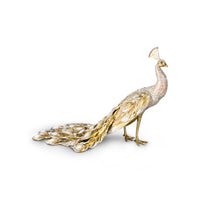 White and Gold Peacock Figurine - Table Decor 