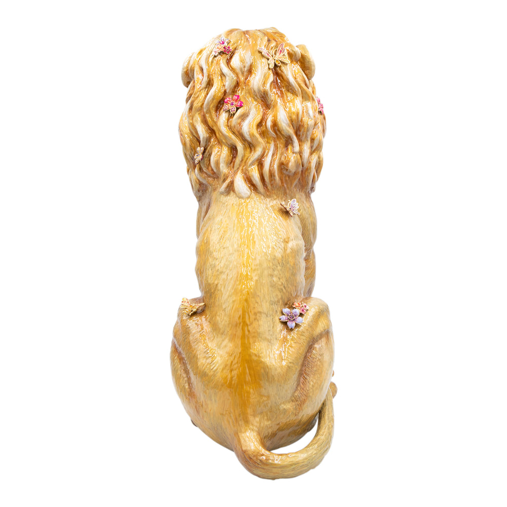 Zar Majestic Lion With Flowers Figurine