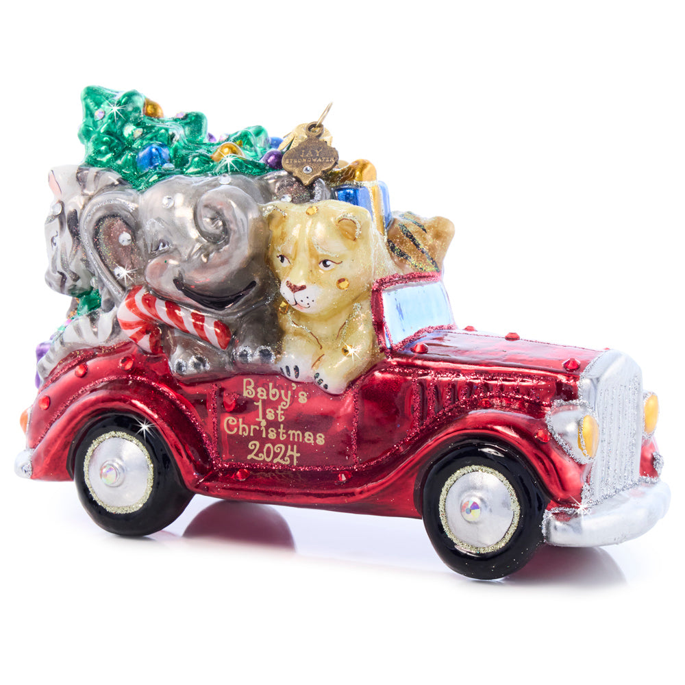 Baby's First Ride 2024 Glass Ornament