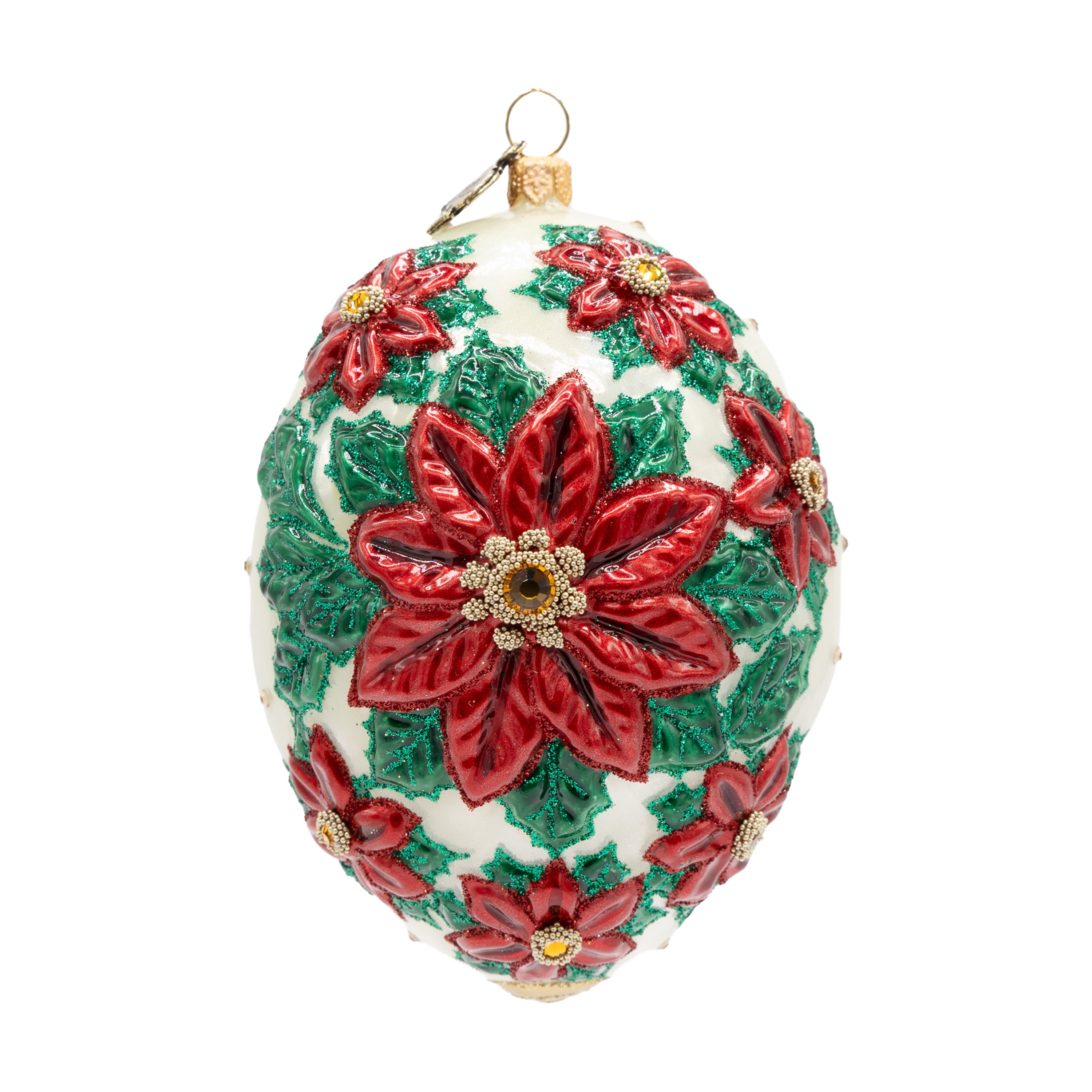 2026 Poinsettia Dated Santa Ornament