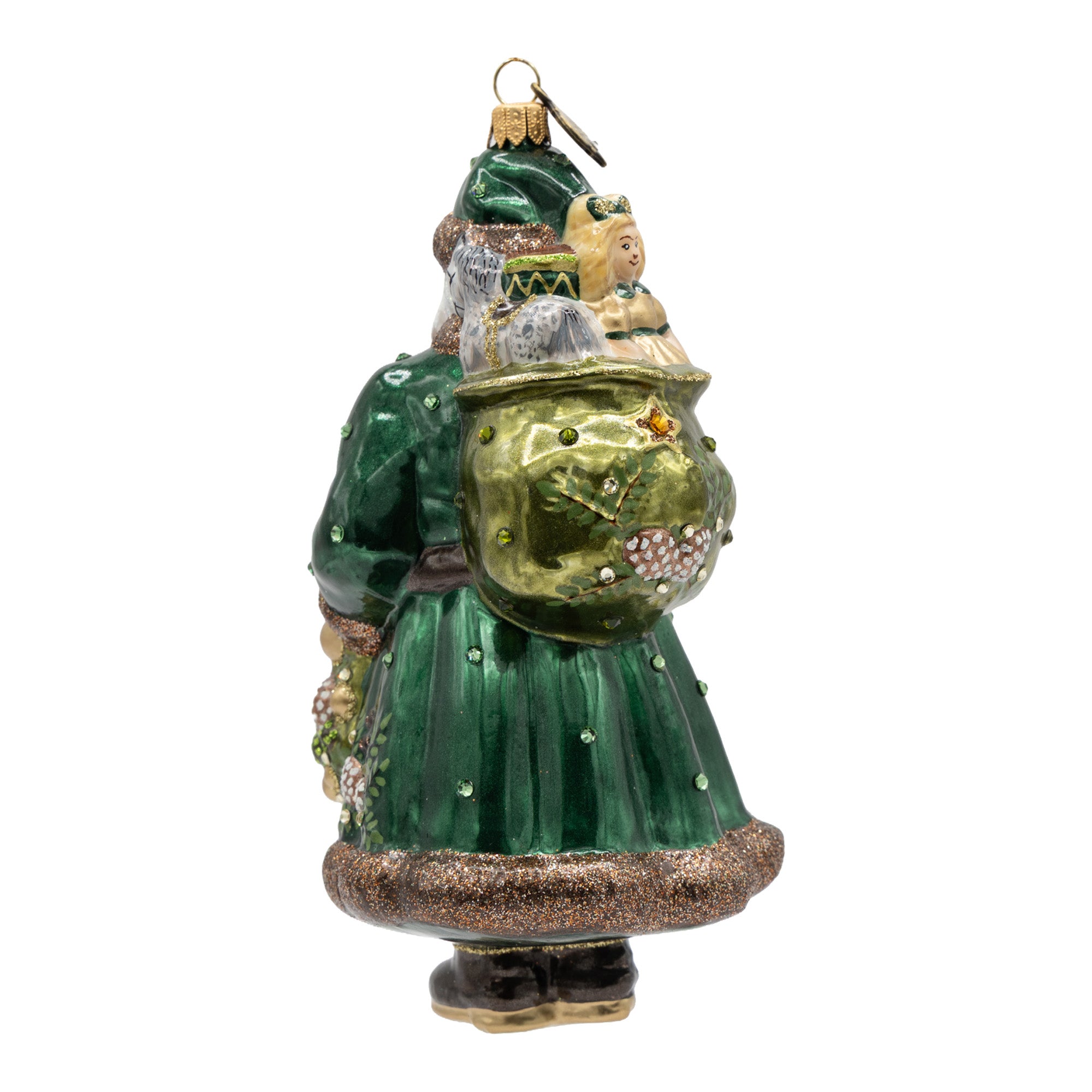 Emerald Woodland Santa Ornament