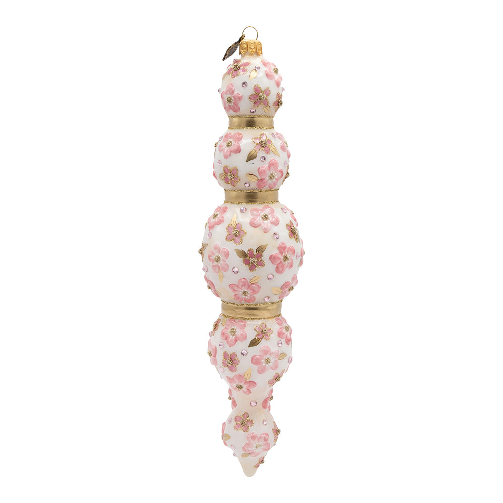 Pink Floral Icicle Ornament
