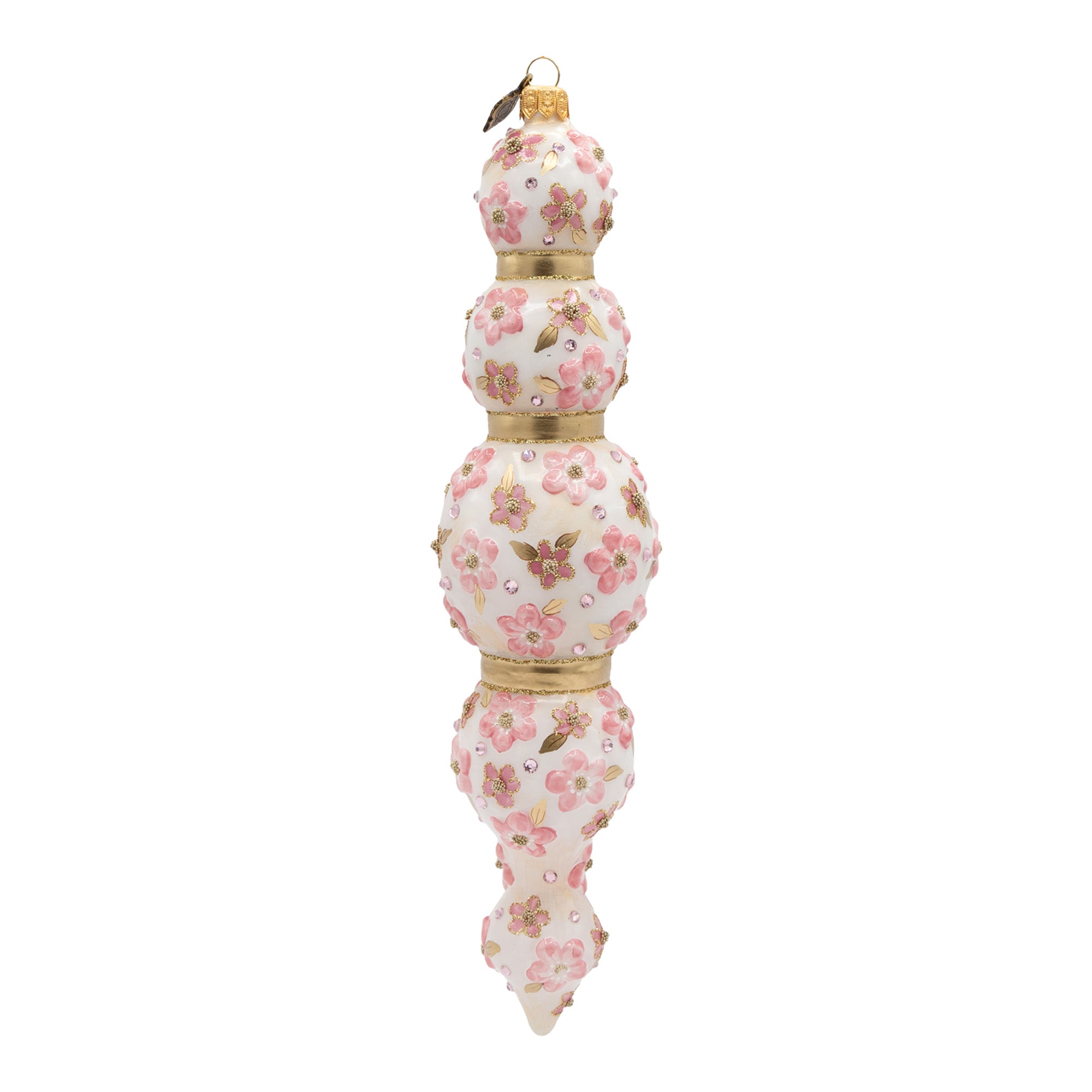 Pink Floral Icicle Ornament