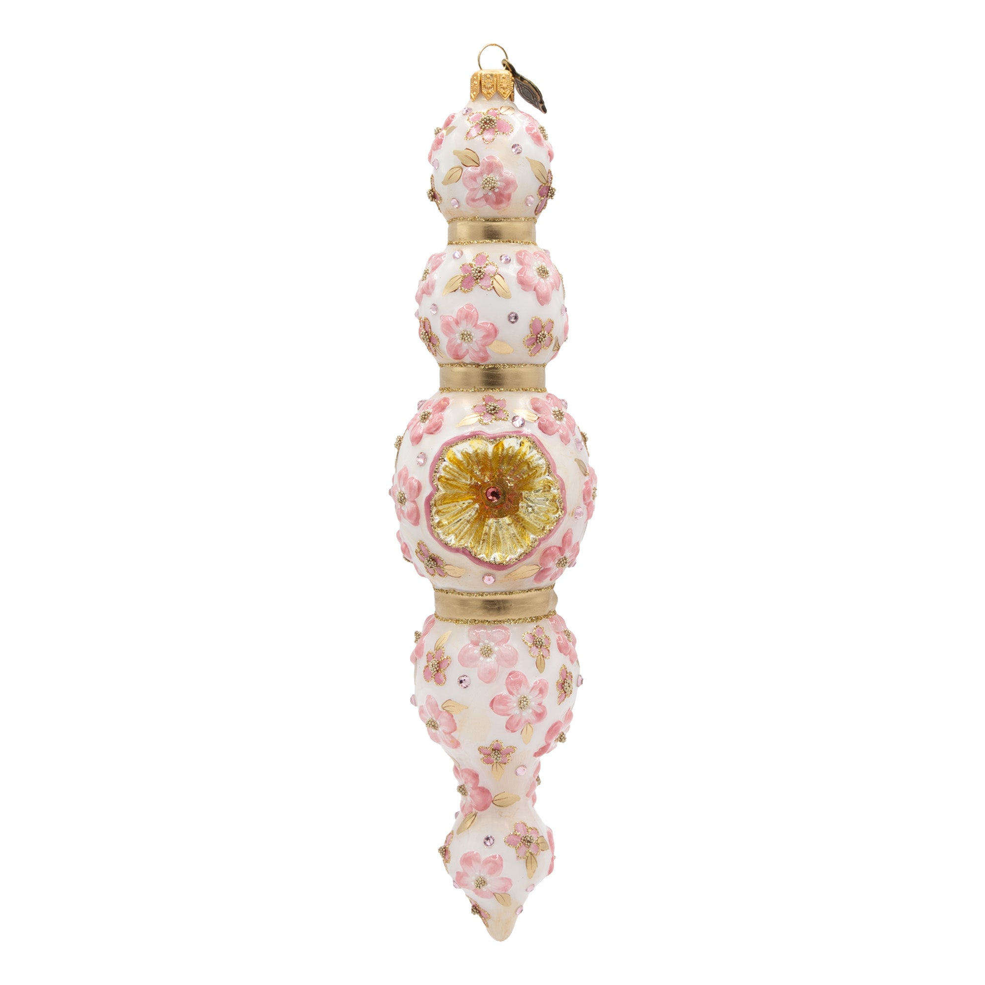 Pink Floral Icicle Ornament
