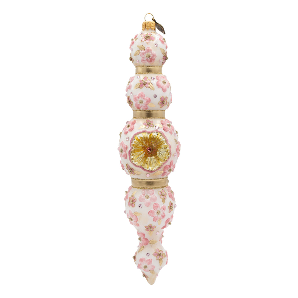Pink Floral Icicle Ornament