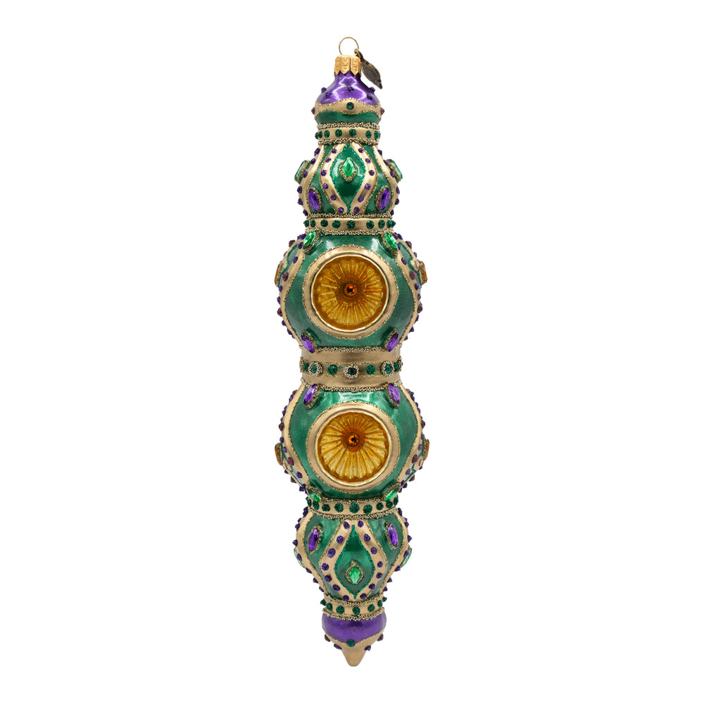 Jewel Icicle Ornament Green and Purple Ornament