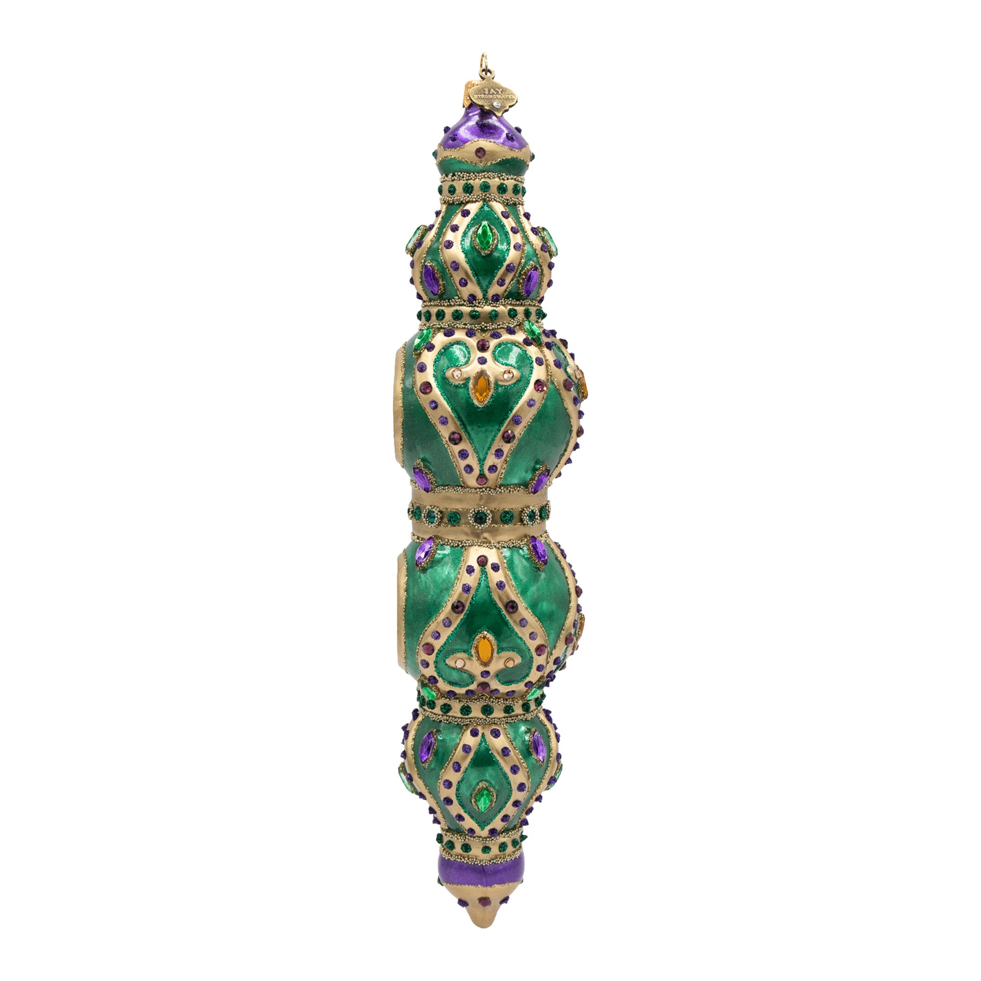Jewel Icicle Ornament Green and Purple Ornament