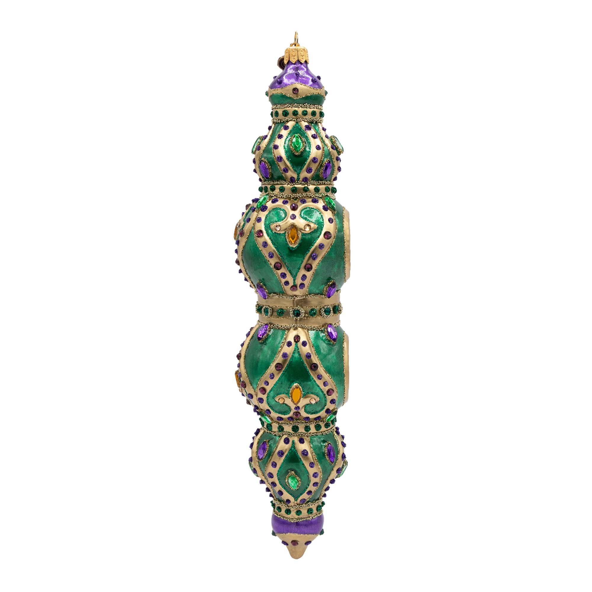 Jewel Icicle Ornament Green and Purple Ornament