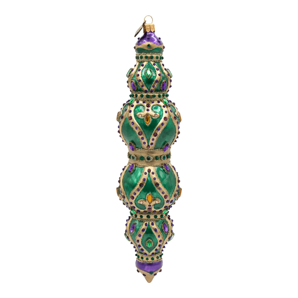 Jewel Icicle Ornament Green and Purple Ornament