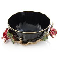 Rose - Red and Black Glass Bowl - Table Decor