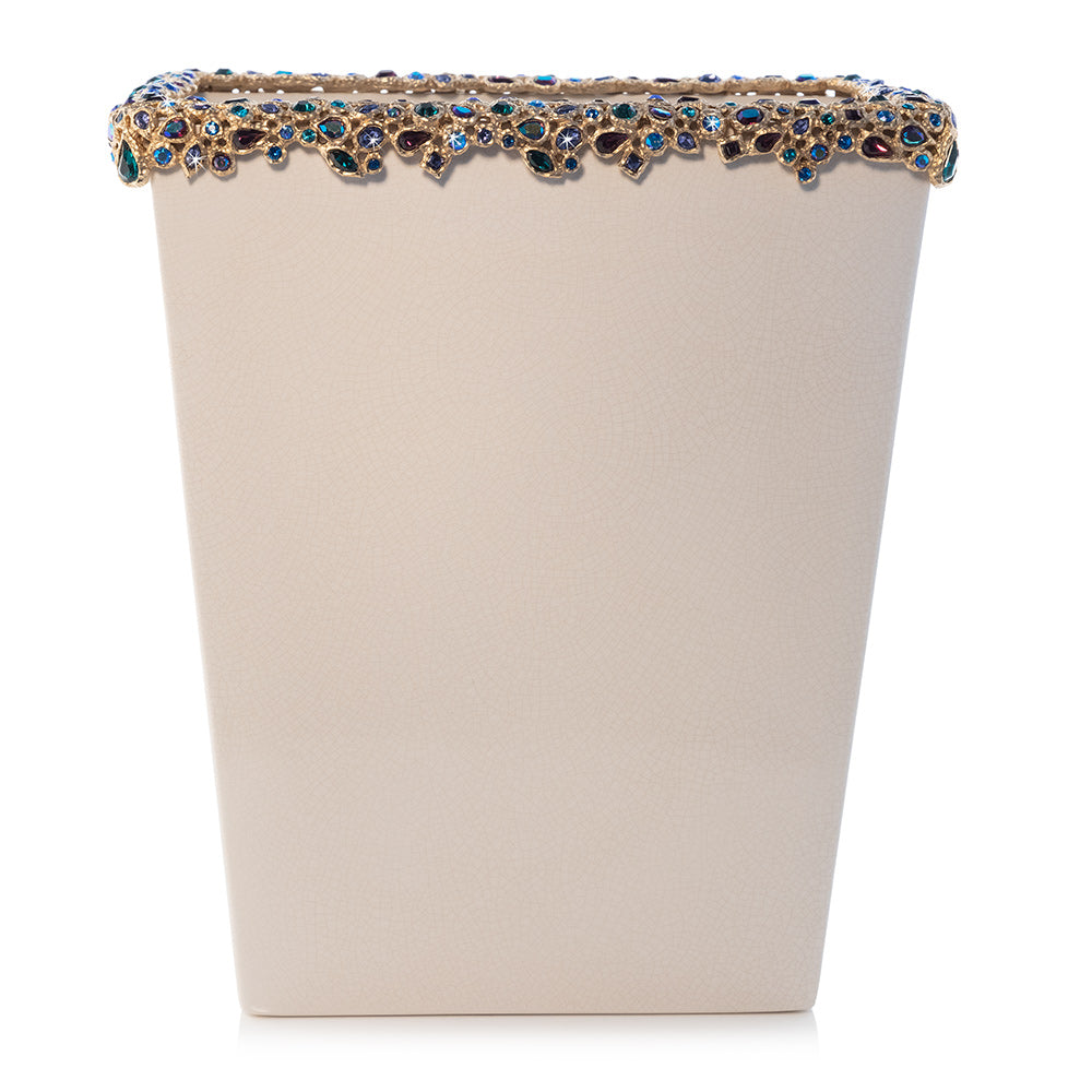 Esther Bejeweled Trash Bin - Peacock