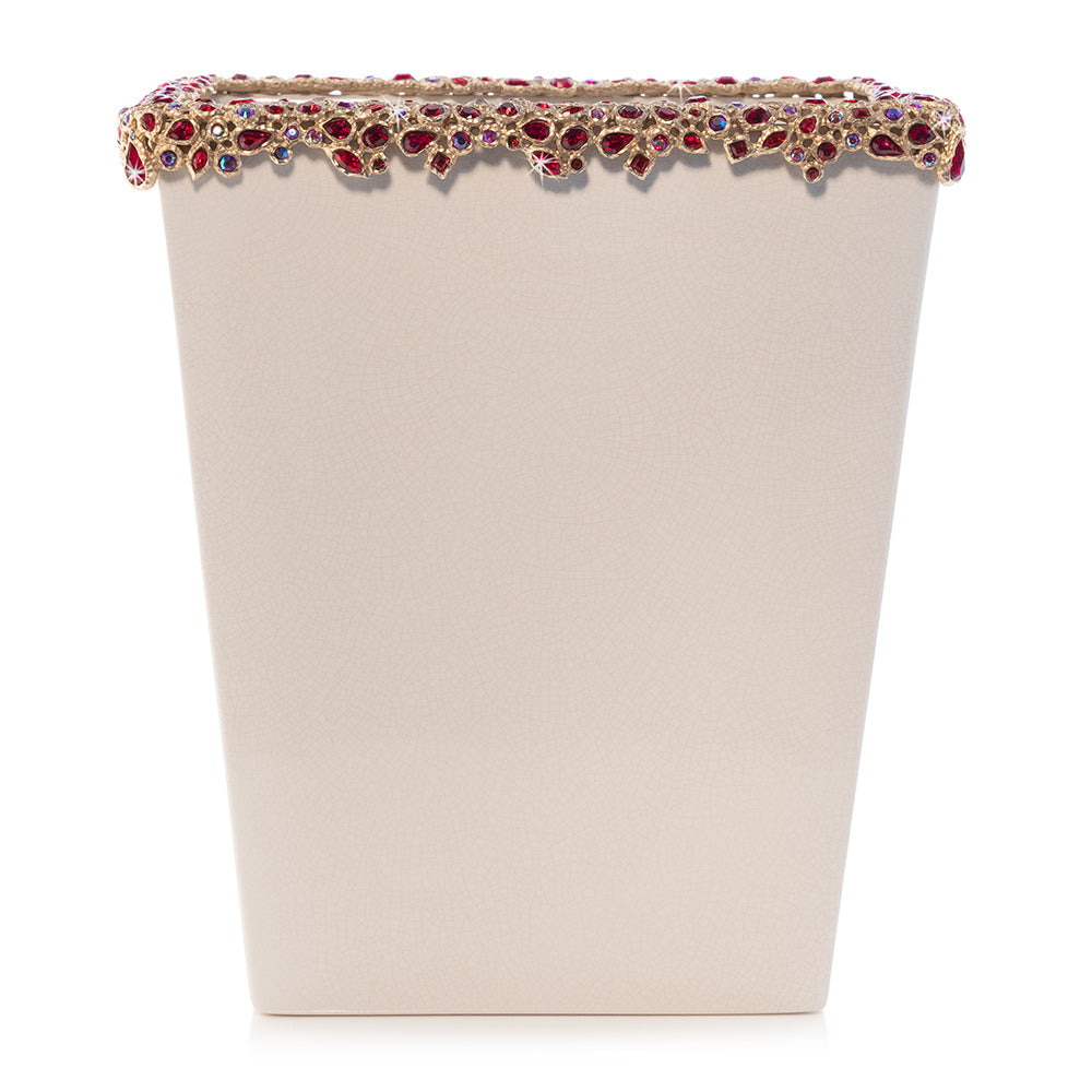 Esther Bejeweled Trash Bin - Ruby