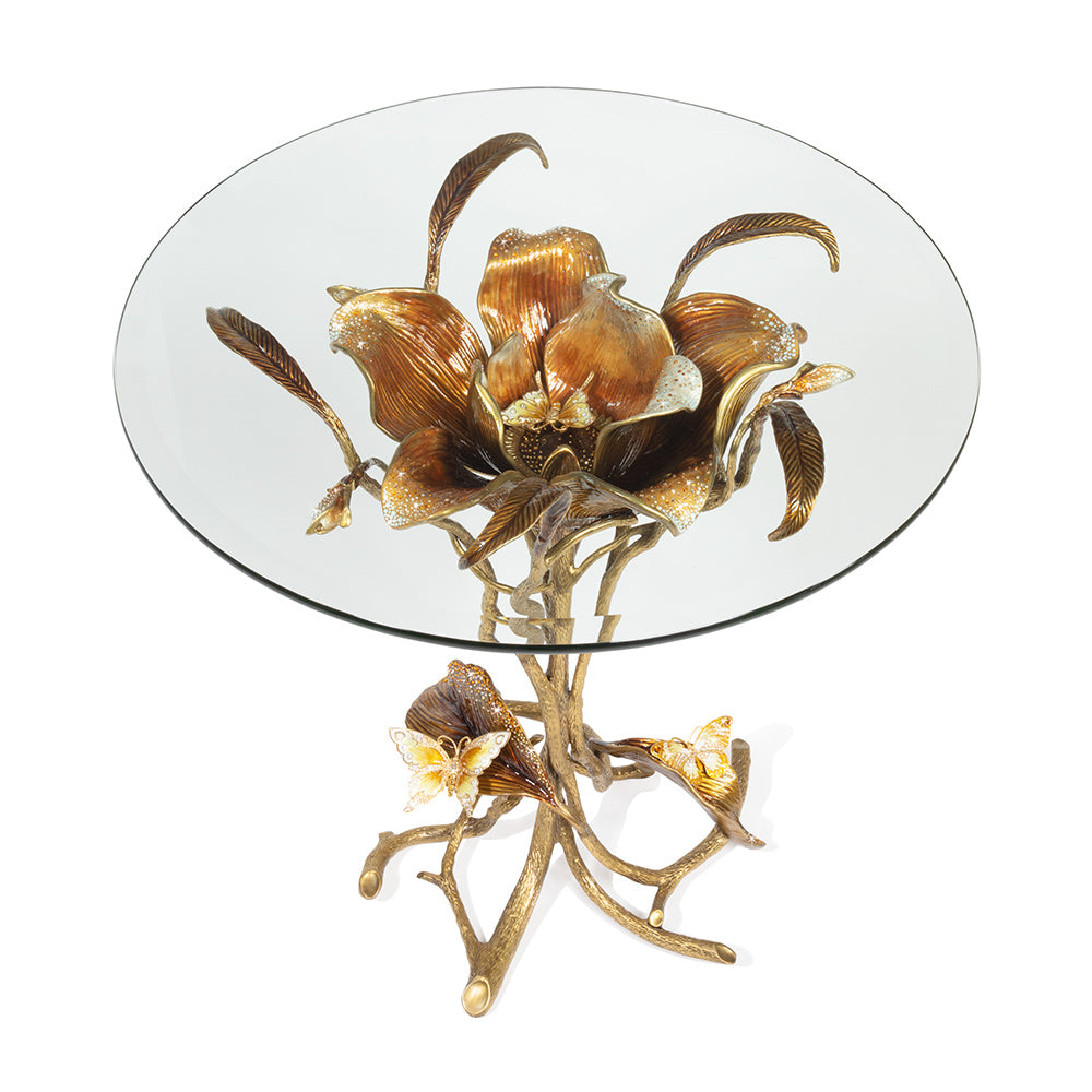 Marjorie Magnolia Table - Gold & White