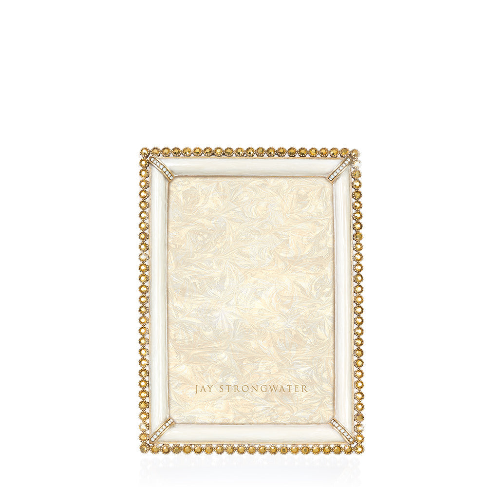 4" x 6" White and Gold Picture Frame 